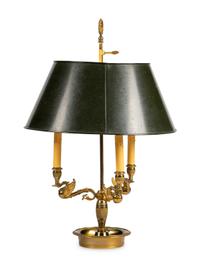 An Empire Style Brass Bouillotte Lamp