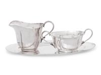 An American Arts & Crafts Silver Three-Piece Creamer and Sugar Set