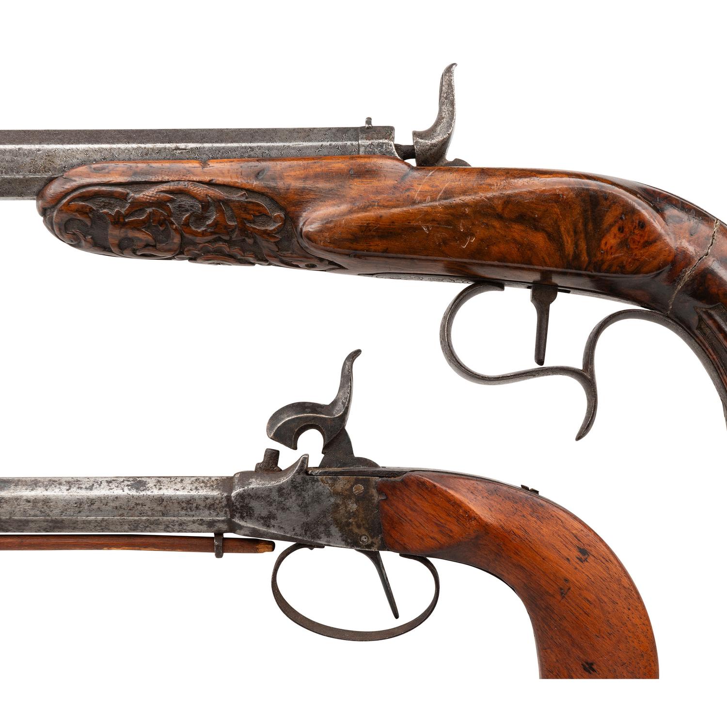 Lot of Muzzle Loading Gallery Pistol and a Boxlock Percussion Pistol
