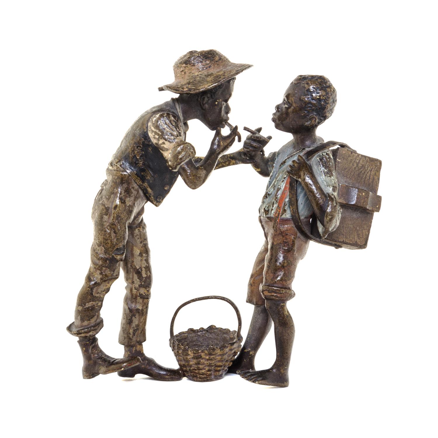 An Austrian Cold Painted Bronze Figural Group Height 4 1/2 inches. — FRANZ BERGMAN, 20TH CENTURY
