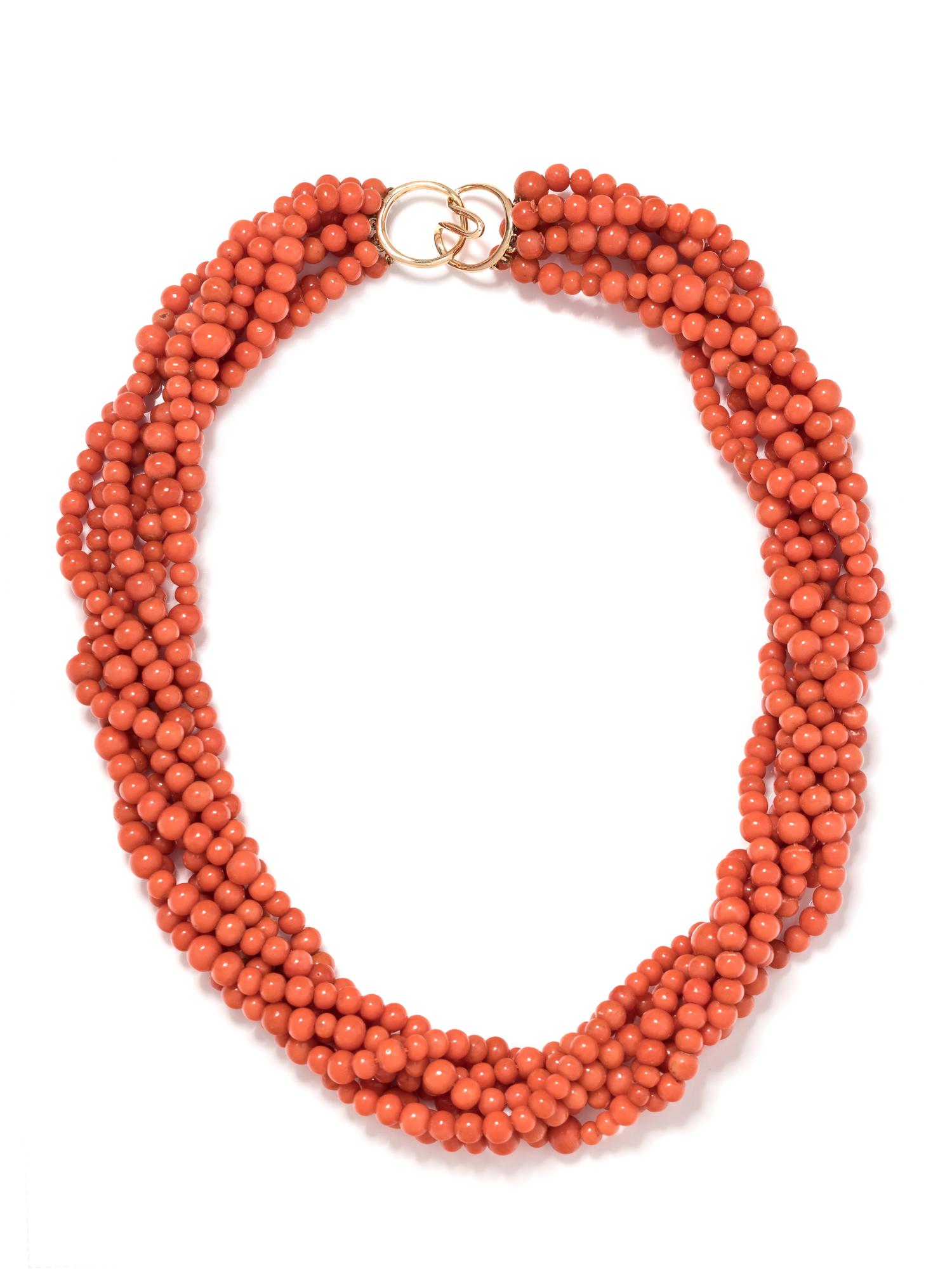 CORAL TORSADE NECKLACE