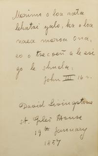 [Travel & Exploration] Stanley, Henry M., and David Livingstone. Group of Two Autograph Quotations, signed