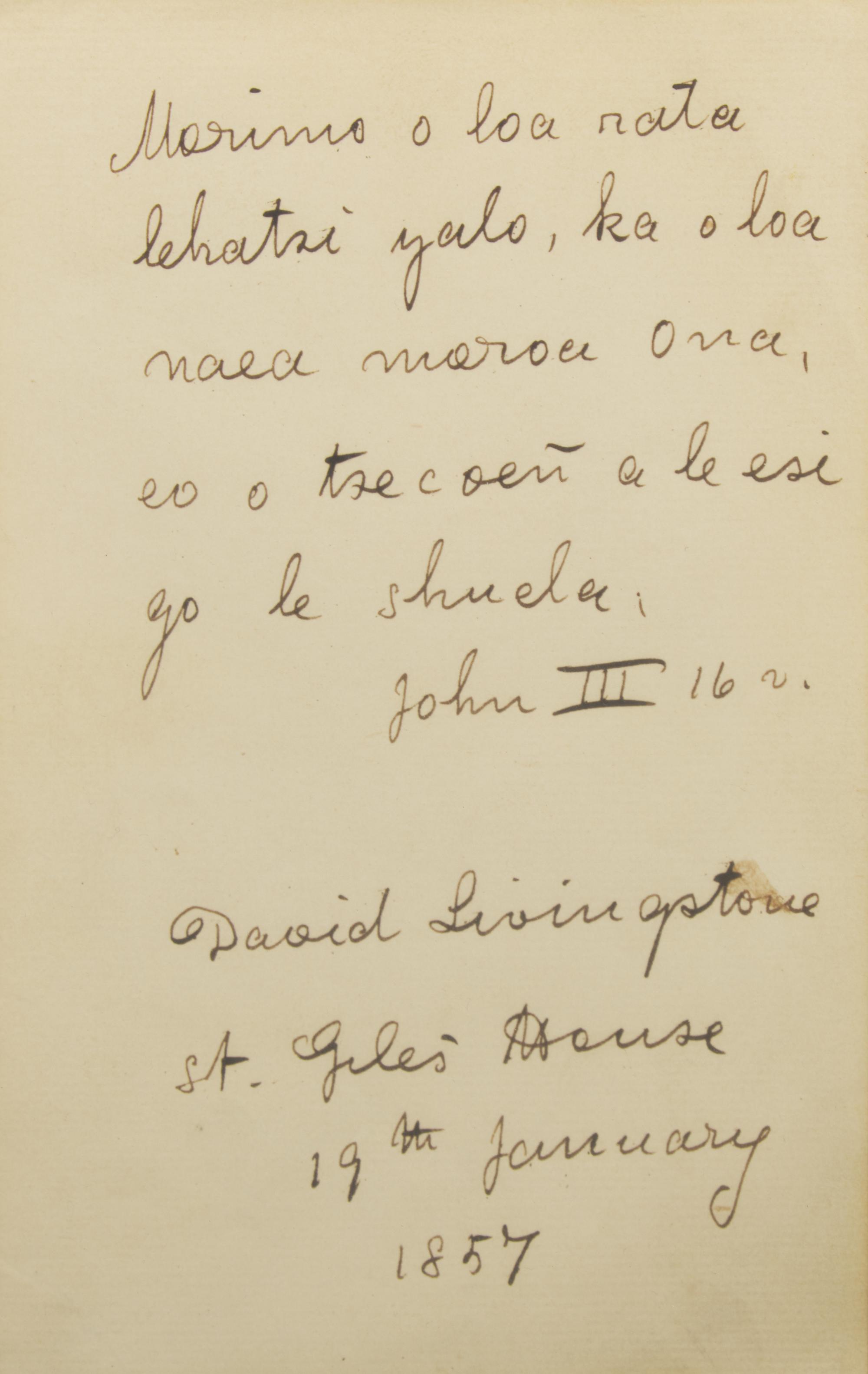 [Travel & Exploration] Stanley, Henry M., and David Livingstone. Group of Two Autograph Quotations, signed