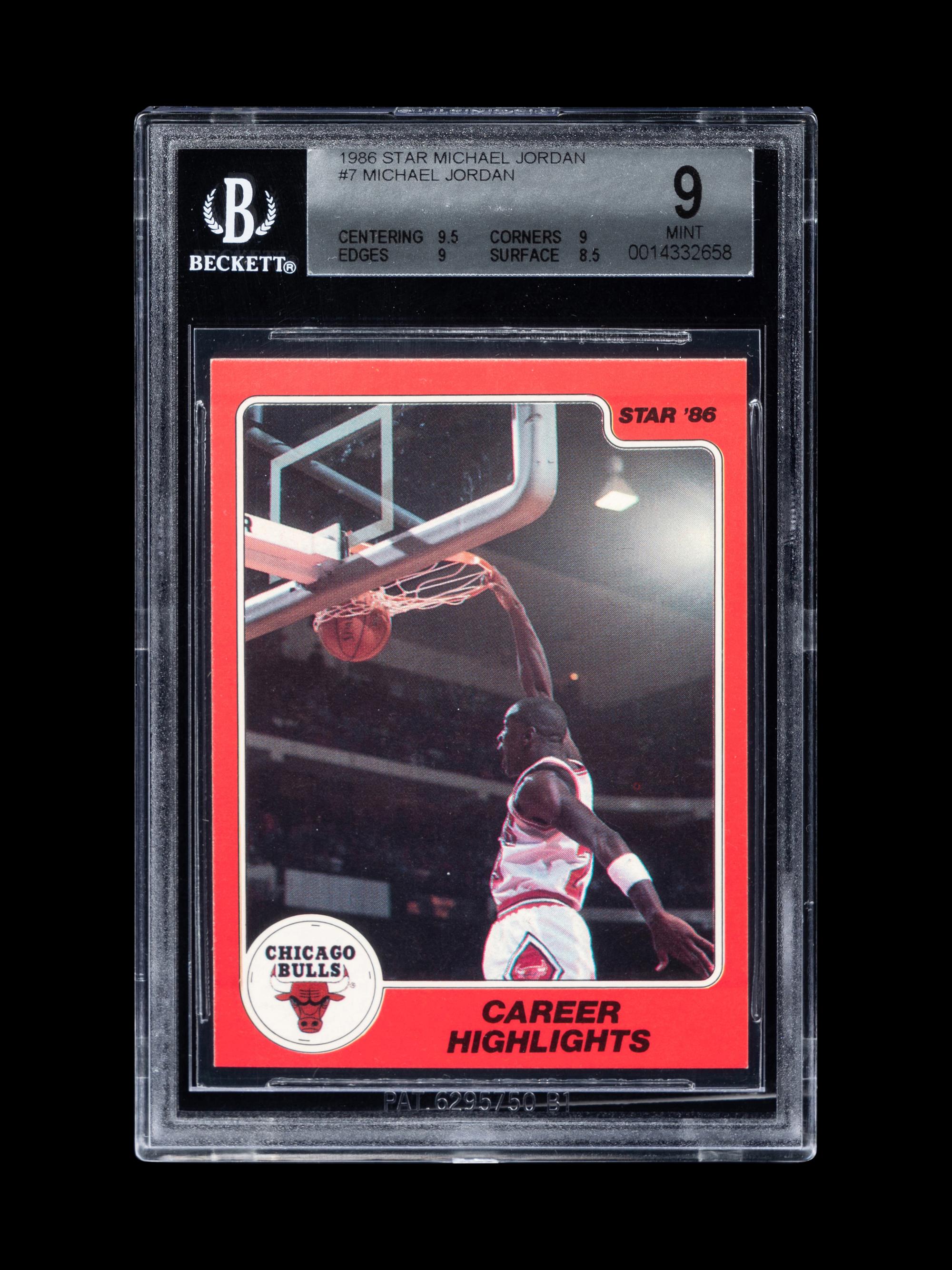 A 1986 Star Michael Jordan Set Break Basketball Card No. 7 Career Highlights (BGS 9 MINT, 9.5 Subgrade)