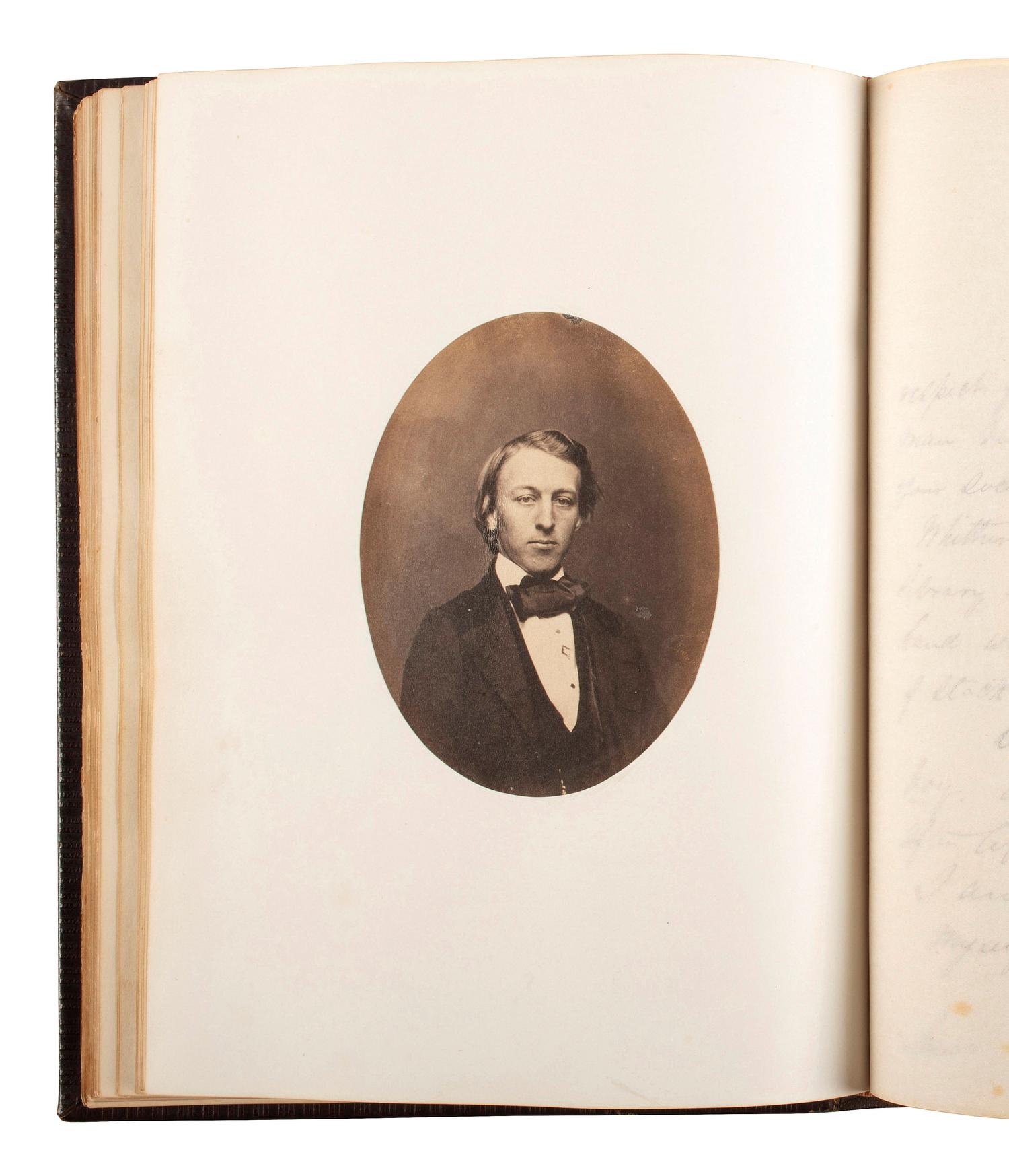[CHAMBERLAIN, Joshua Lawrence (1828-1914)]. 1858 Bowdoin College yearbook with signatures and photographs of Joseph S. CHAMBERLAIN, Alpheus S. PACKARD, and others. [ With :] Bowdoin in the War. SIGNED by Chamberlain.