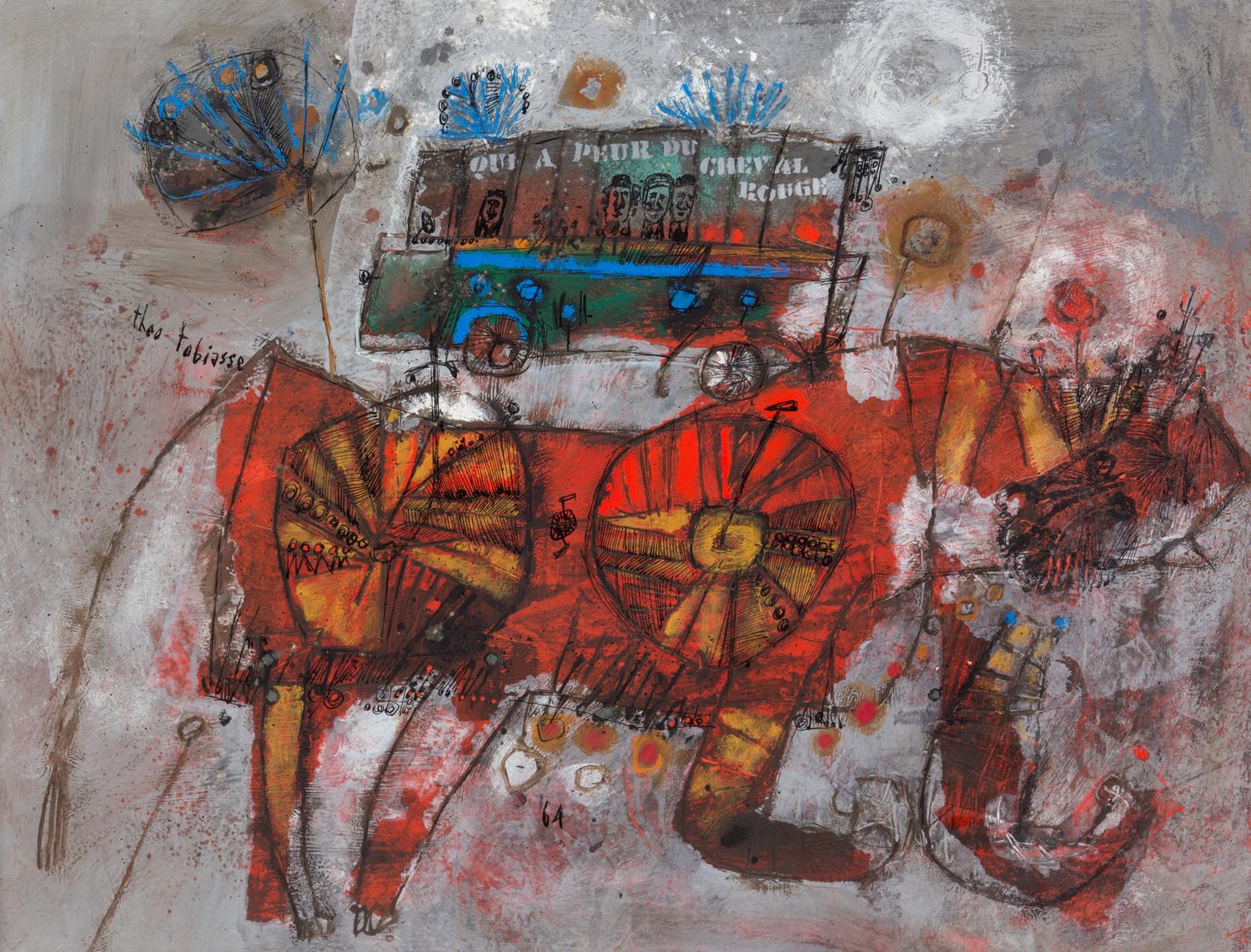 Théo Tobiasse, (French, 1927–2012), Qui a peur du cheval rouge, 1964