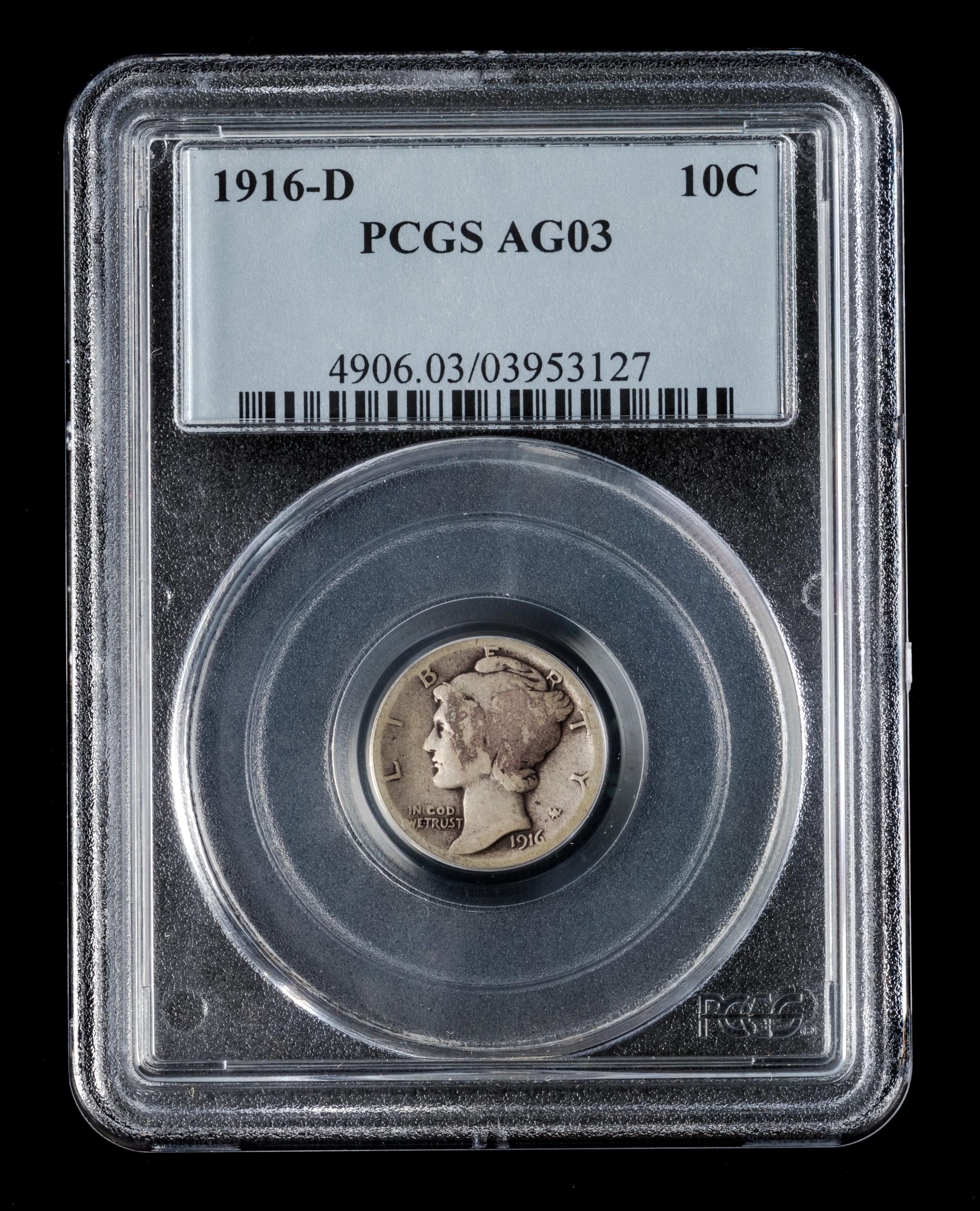 A United States 1916-D Mercury 10c Coin