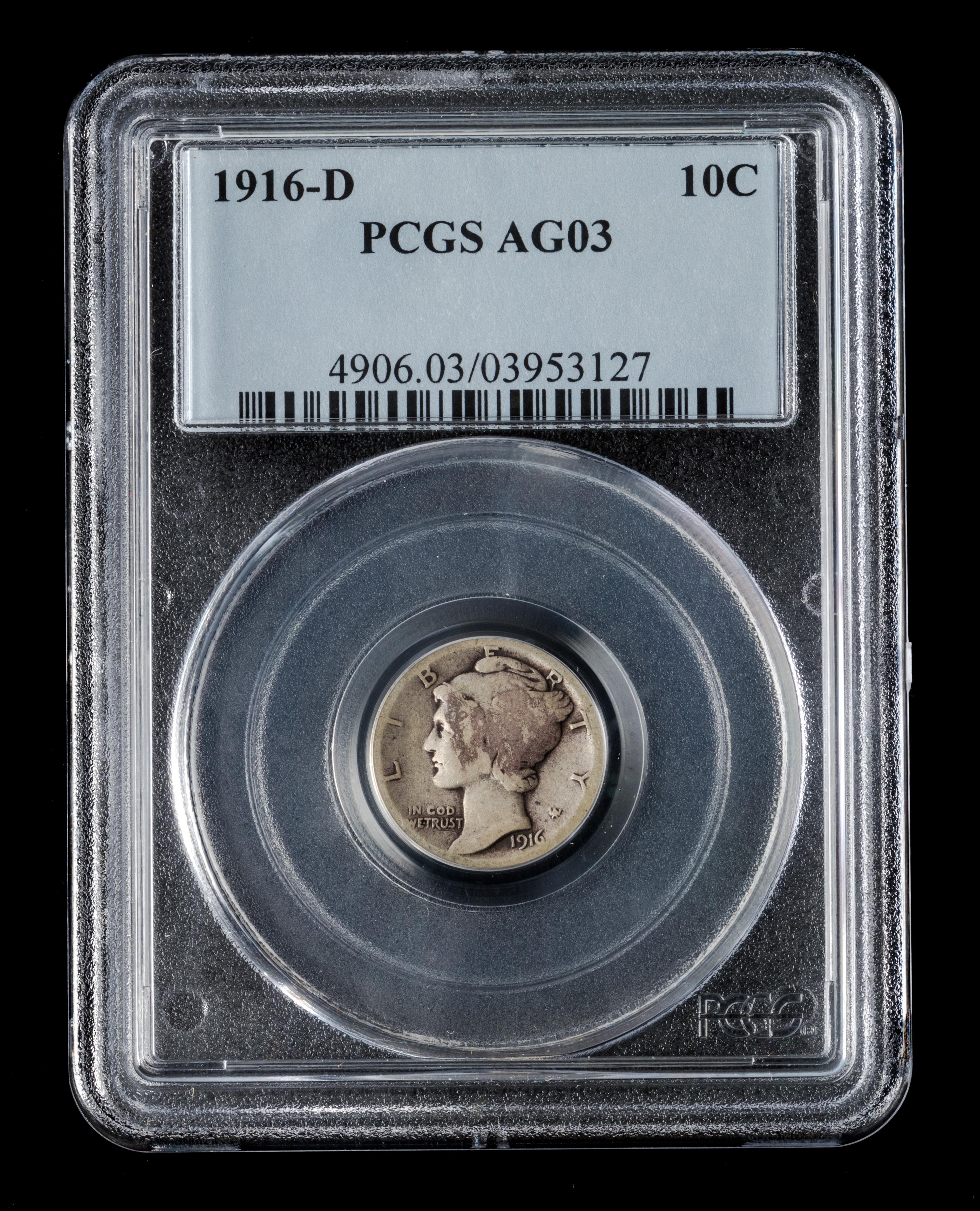 A United States 1916-D Mercury 10c Coin