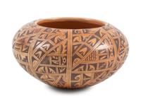Painted Redware Seed Jar