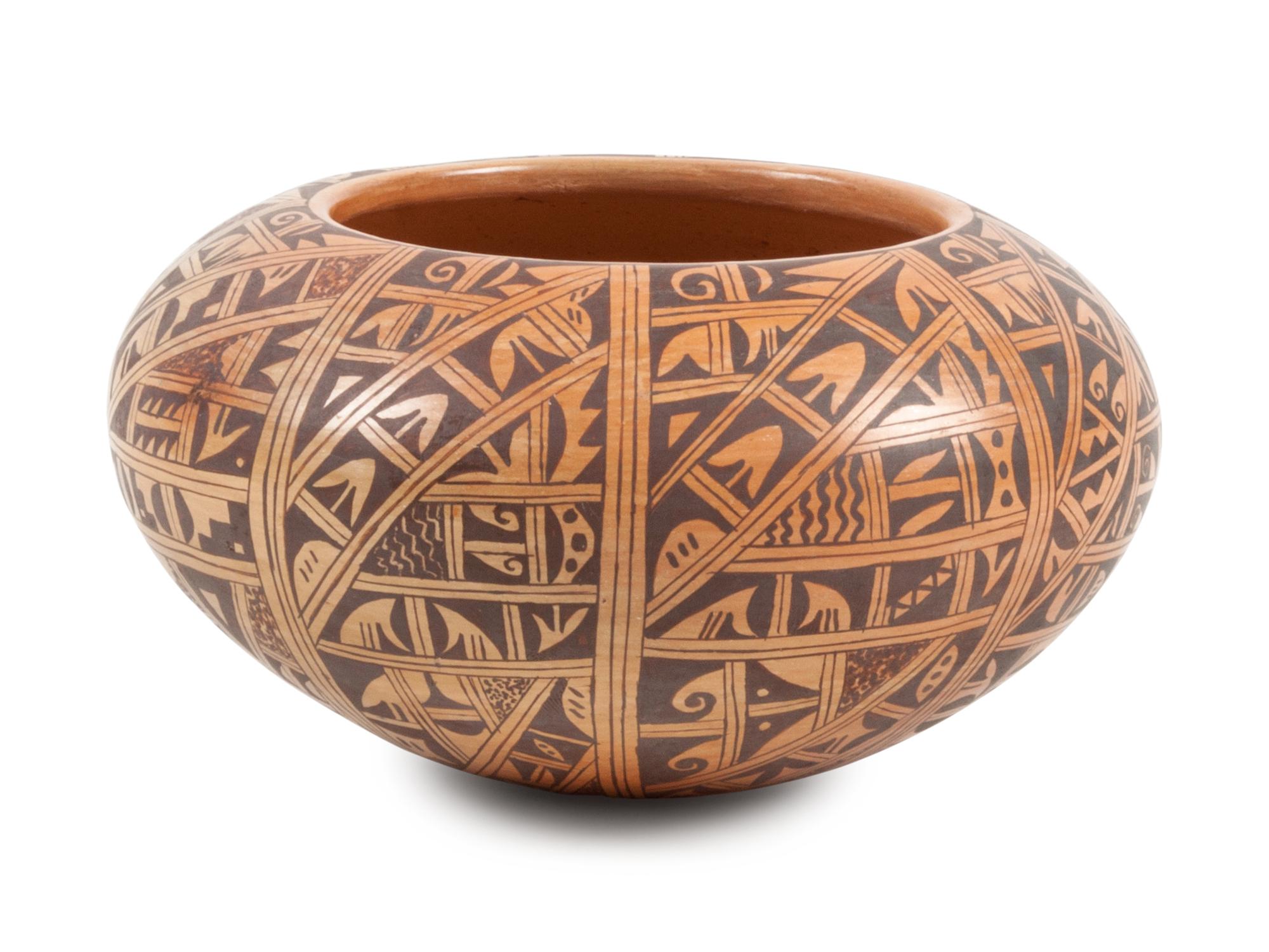 Painted Redware Seed Jar