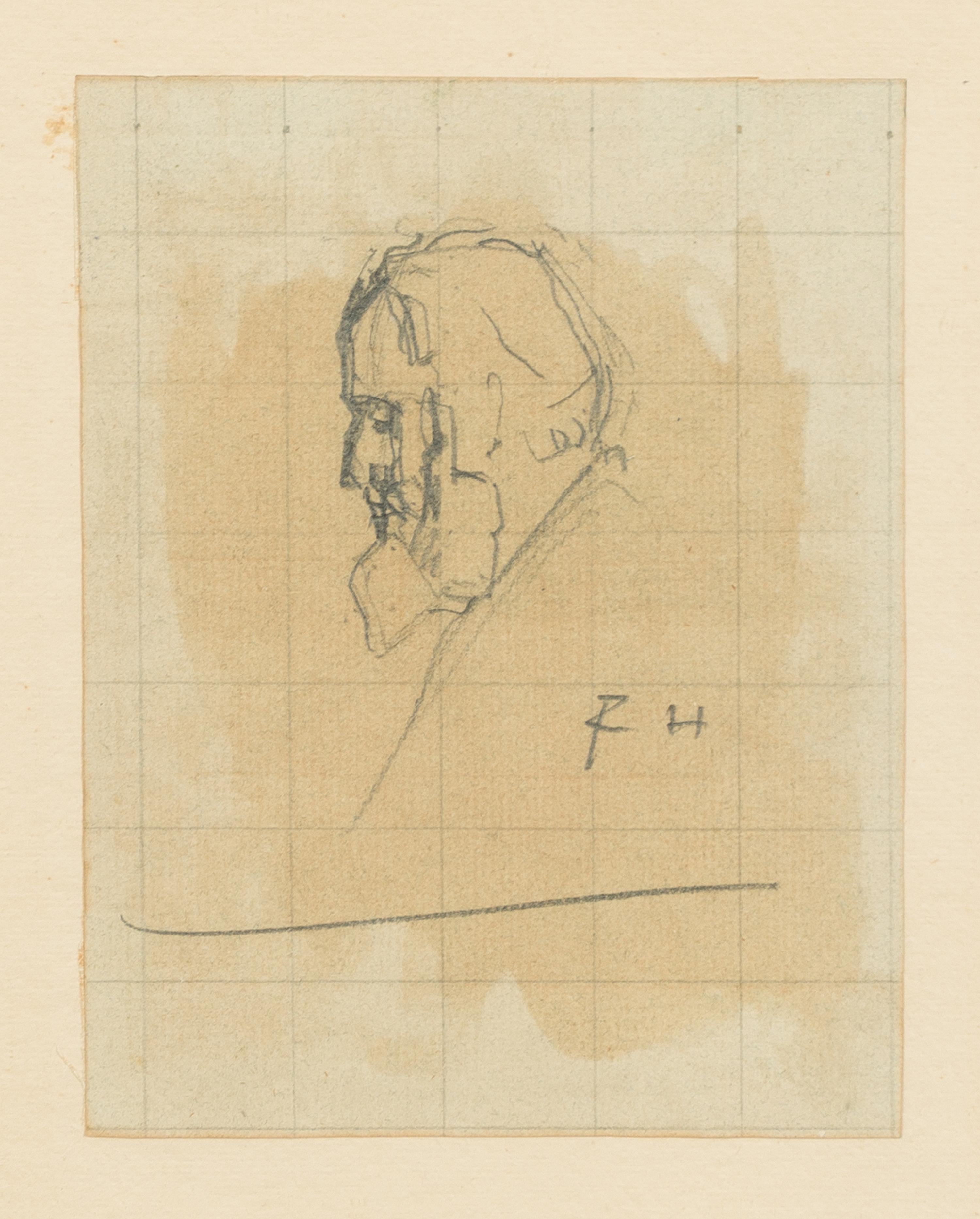 Robert Henri, (American, 1865-1929), Bearded Man in Profile
