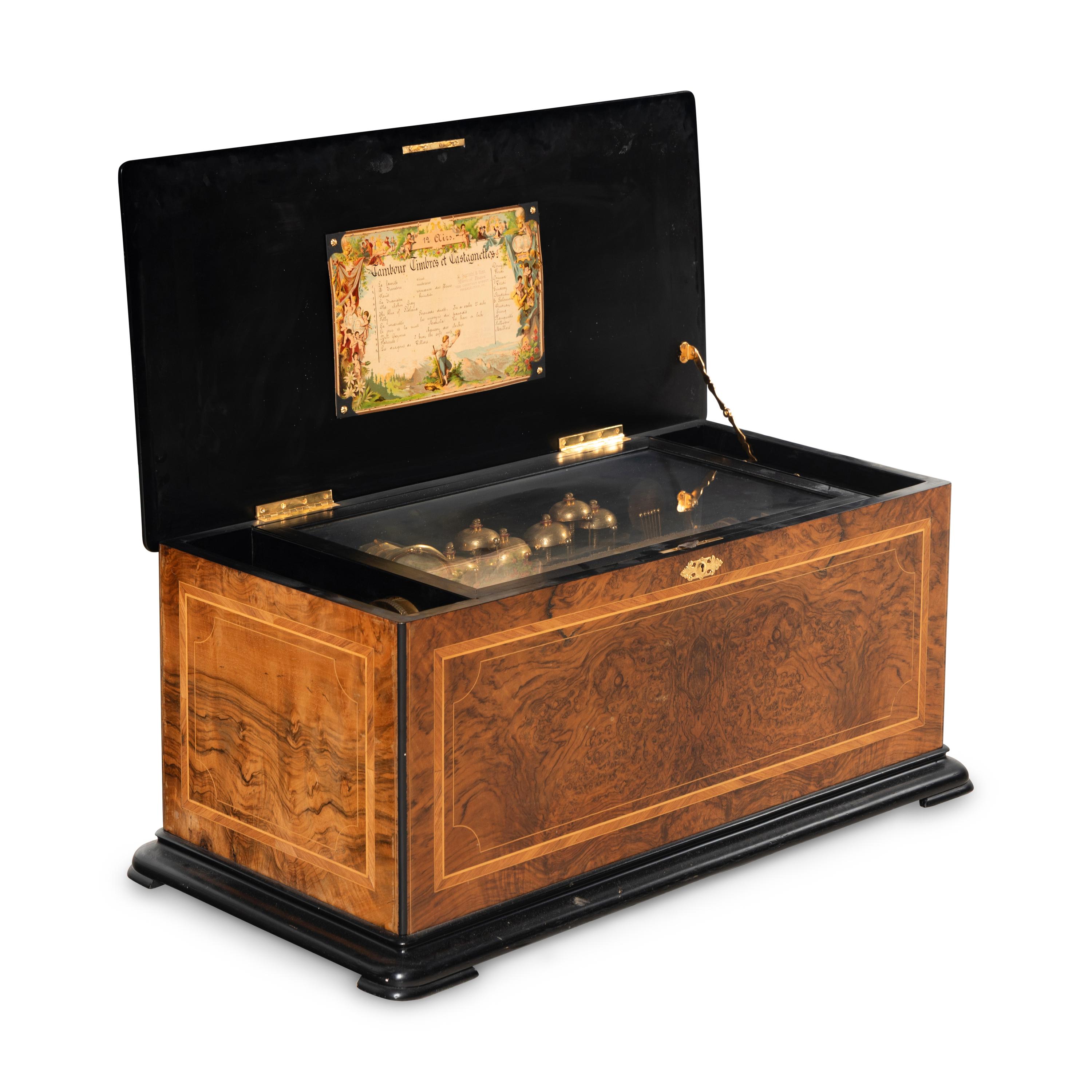 A Swiss "Bells in Sight" Cylinder Music Box