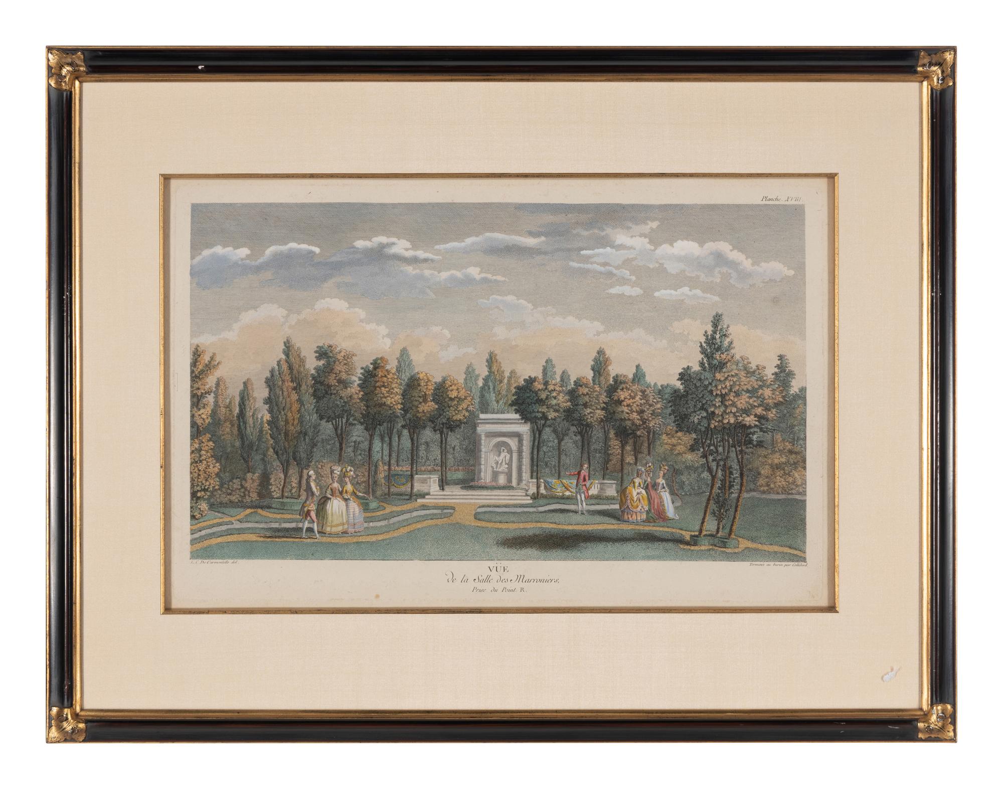 A Set of Six French Hand-Colored Engravings