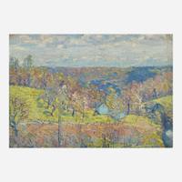 Roy Cleveland Nuse (American, 1885–1975) Towards Jersey (Spring Blossoms, Shadow Clouds); with Landscape Study Verso
