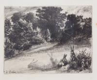 A Collection of Four Etchings Largest plate 9 x 13 inches.