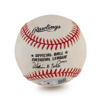 A Group of Four Milwaukee Braves Hall of Fame Signed Autograph Items Including Eddie Mathews and Warren Spahn (BAS Beckett Authentication Services Certified),