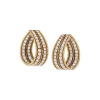 BICOLOR GOLD AND DIAMOND CLIP EARRINGS
