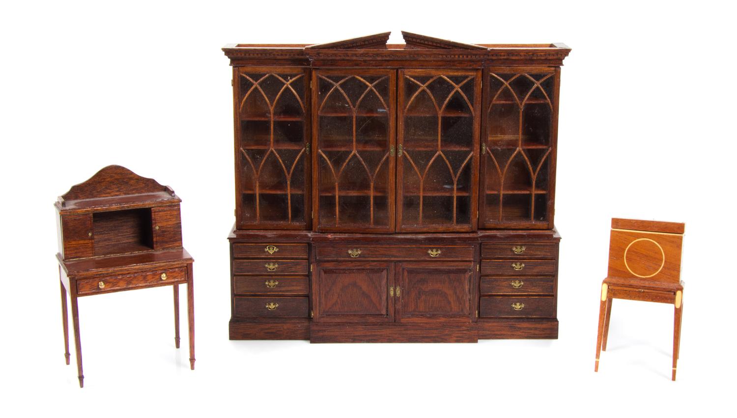 Three Furniture Articles Height of first 6 3/4 inches. — Various Makers