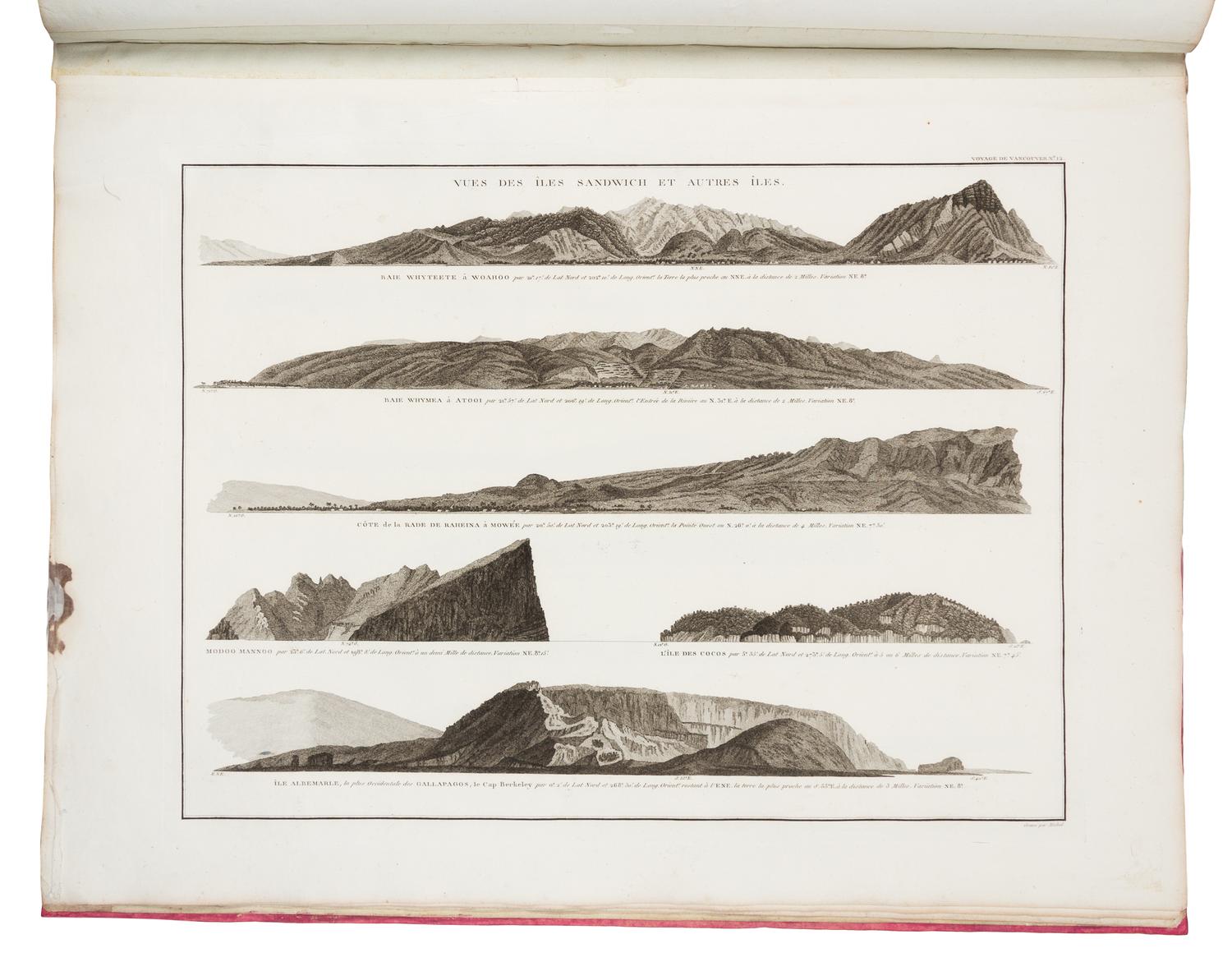 VANCOUVER, George (1757-1798). Voyage de Decouvertes, a l'Ocean Pacifique du Nord. Paris, 1800. FIRST EDITION IN FRENCH.