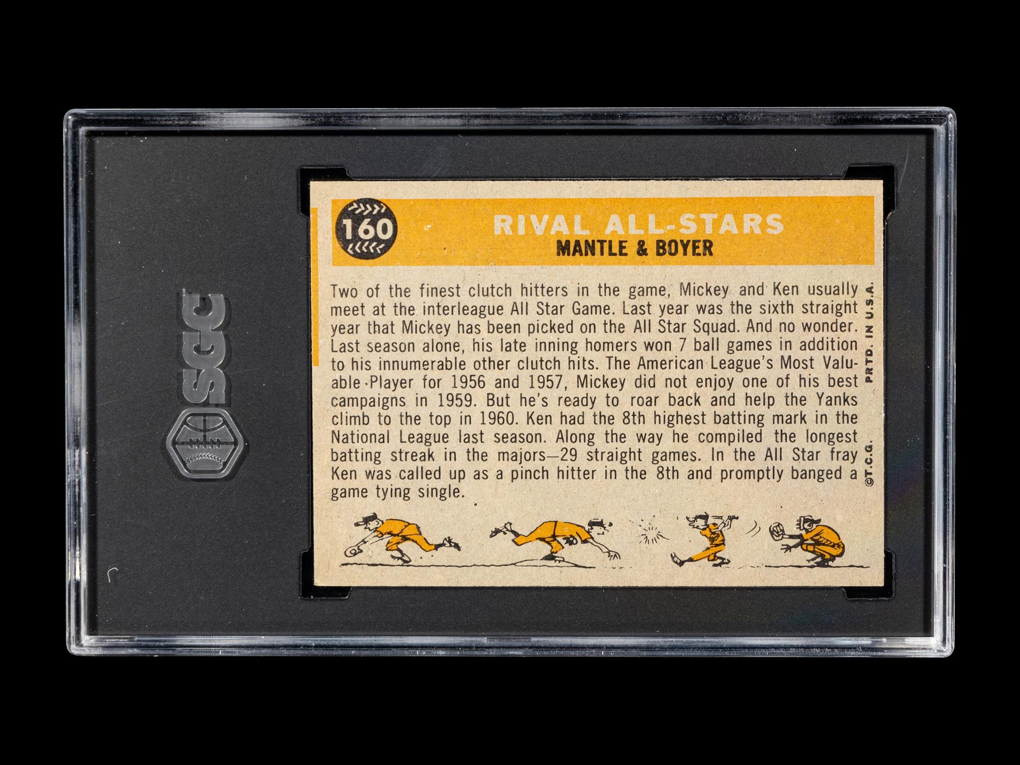 A 1960 Topps Rival All Stars Baseball Card No. 160 (SGC 5.5 EX+)