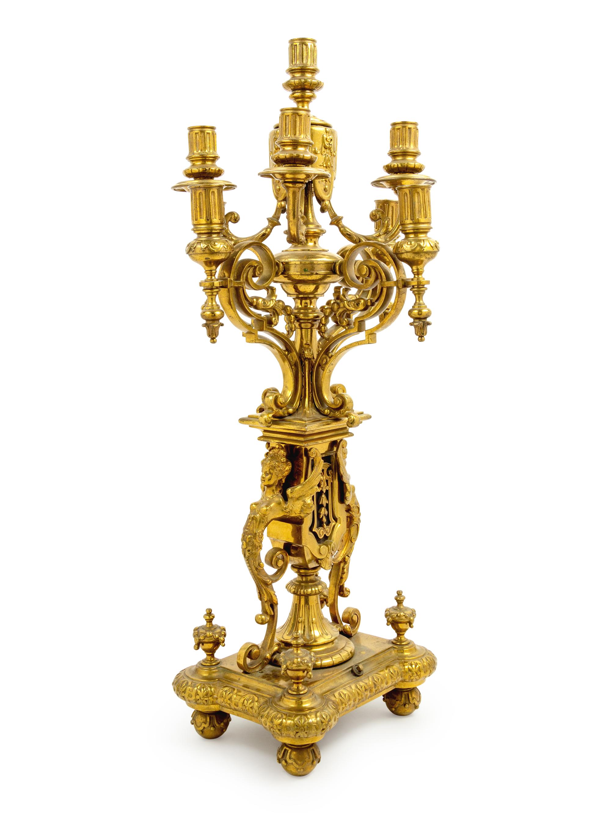 A Gilt Metal Candelabrum
