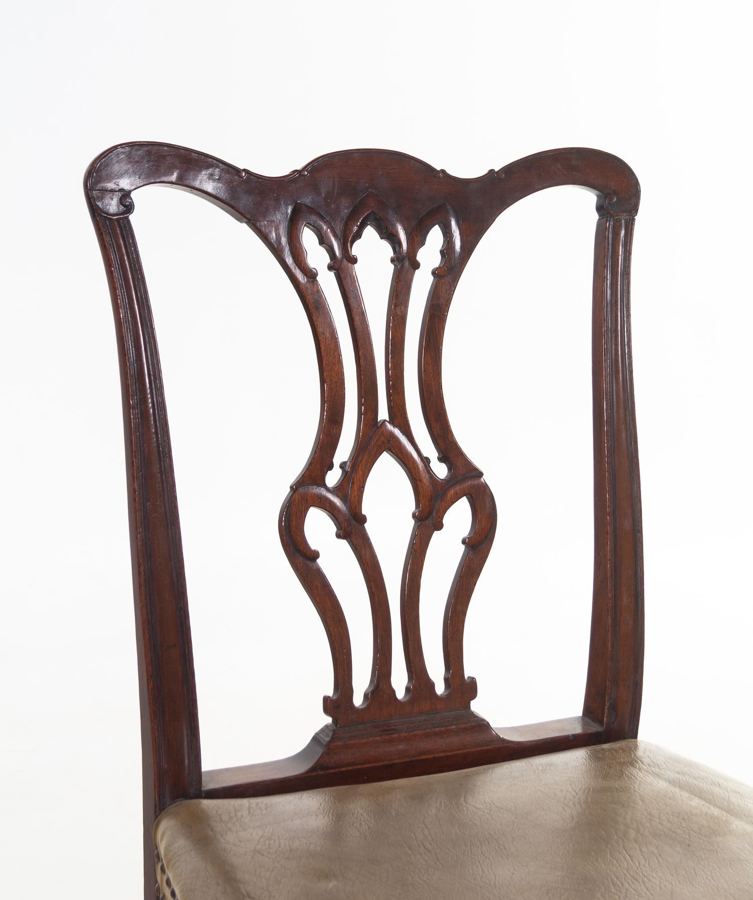 Two Chippendale Style Mahogany Side Chairs
