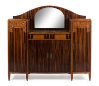 Art Deco, 1930s, serving cabinet, with mirror and marble inset