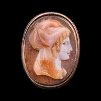 An Agate Cameo with Bronze Ring