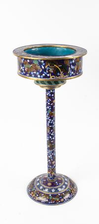 A Chinese Cloisonné Stand Height 25 inches.