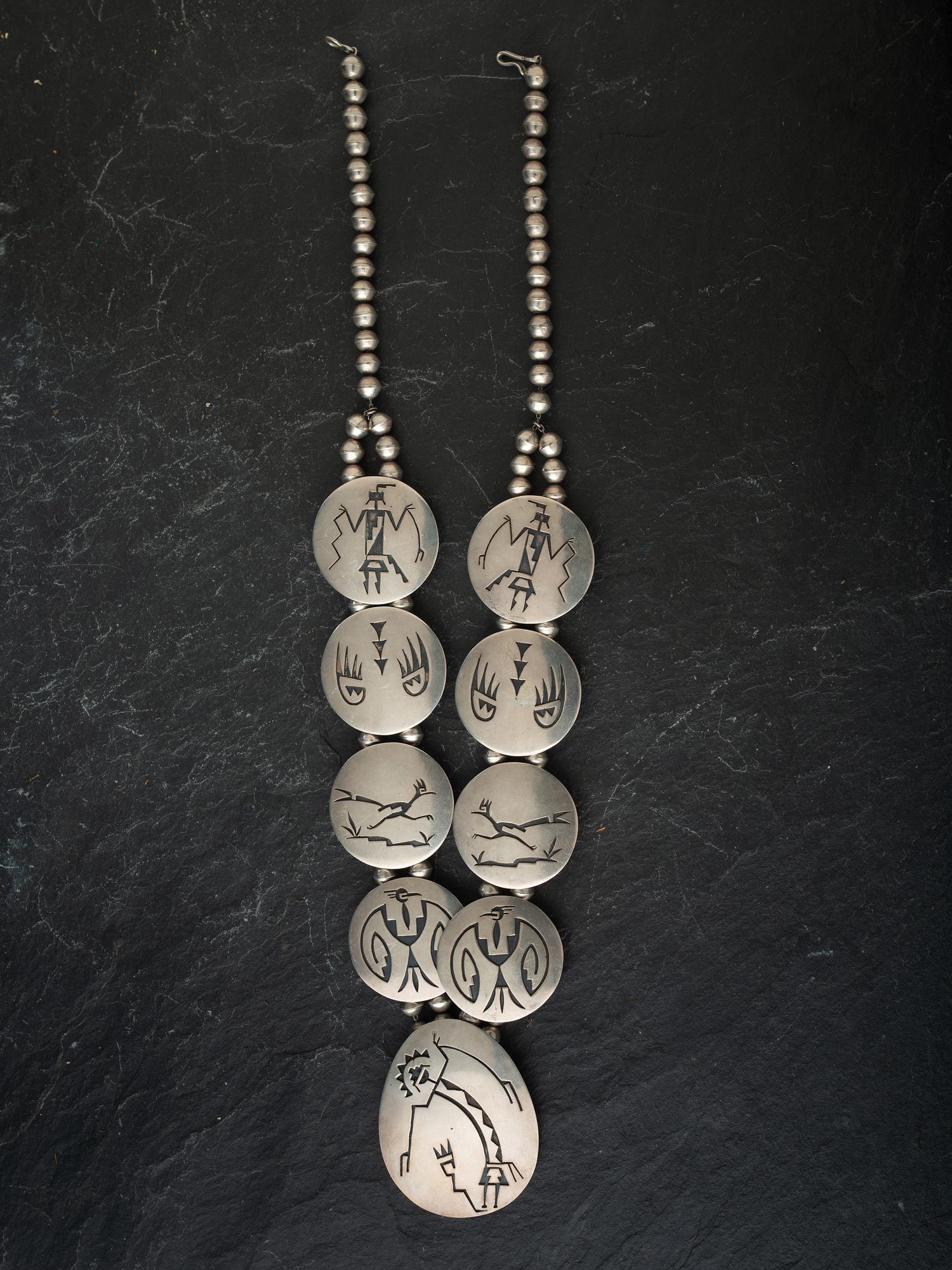 Silver Overlay Necklace and Link Concha Belt