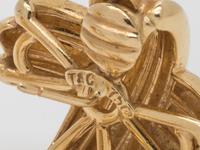 TIFFANY & CO., YELLOW GOLD 'X' EARCLIPS