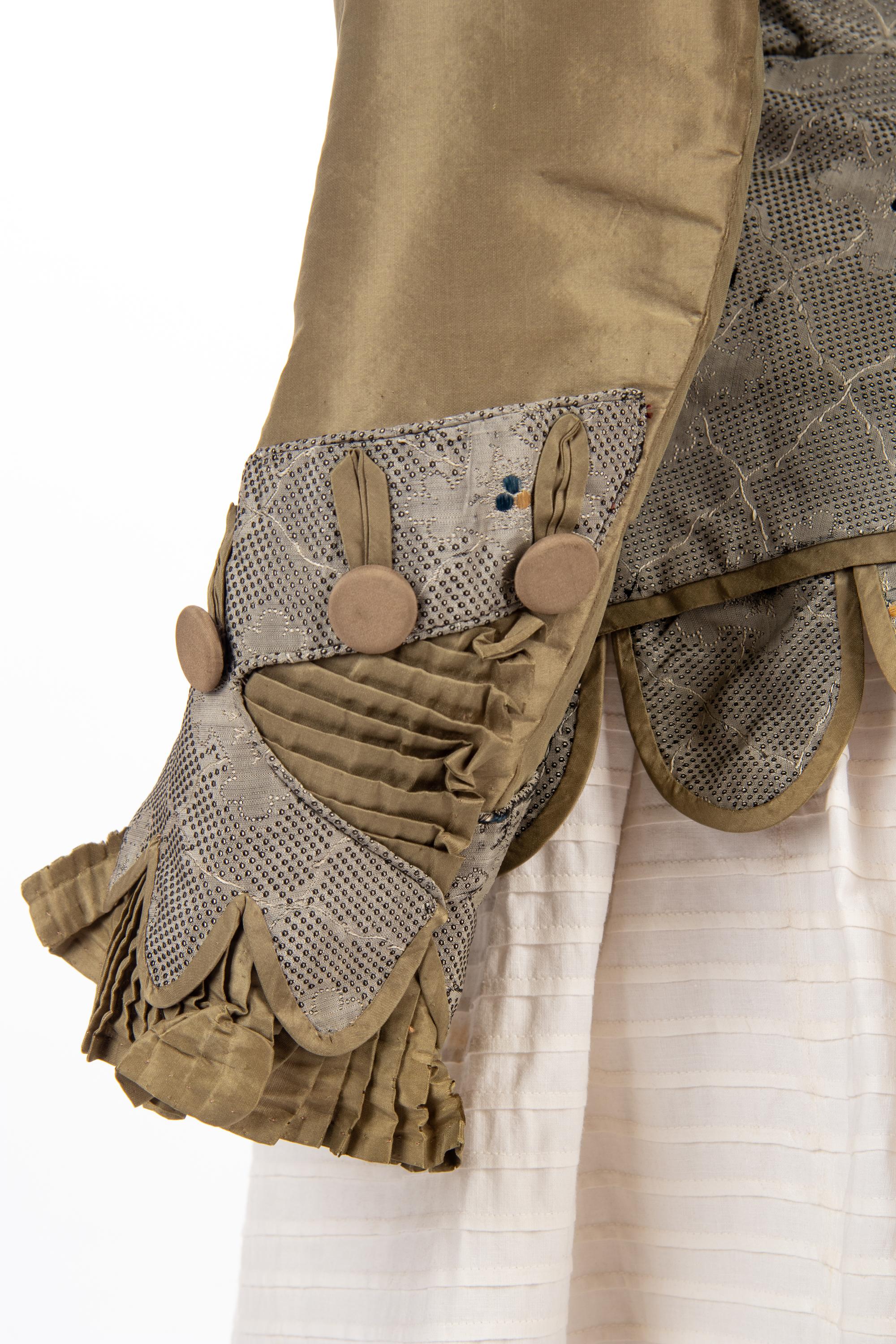 Two Silk Taffeta Evening Bodices, 1880s