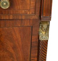 A Regency Gilt Bronze Mounted Mahogany Two-Pedestal Sideboard