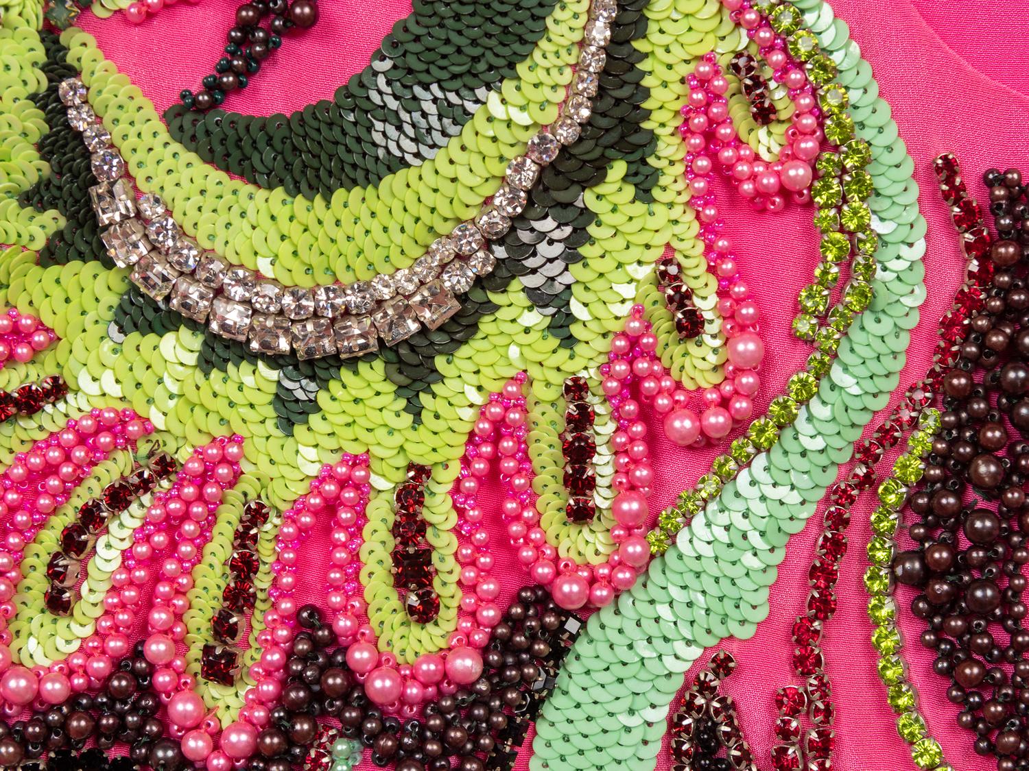 EMILIO PUCCI, PINK HEAVILY EMBELLISHED KAFTAN