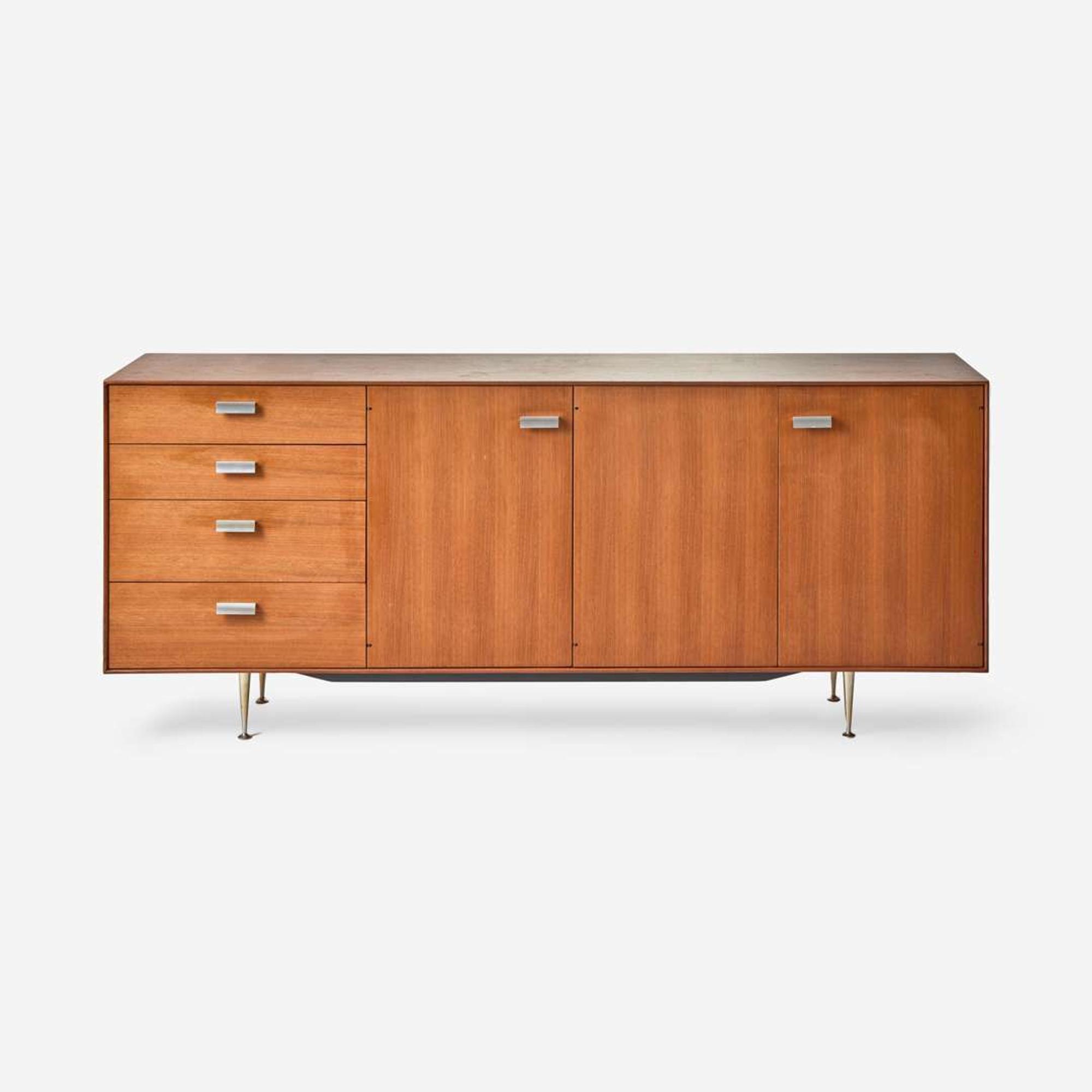 George Nelson (American, 1908-1986) Thin Edge Credenza and Wall-Mounted Display Cabinet, Herman Miller, USA, 1950s
