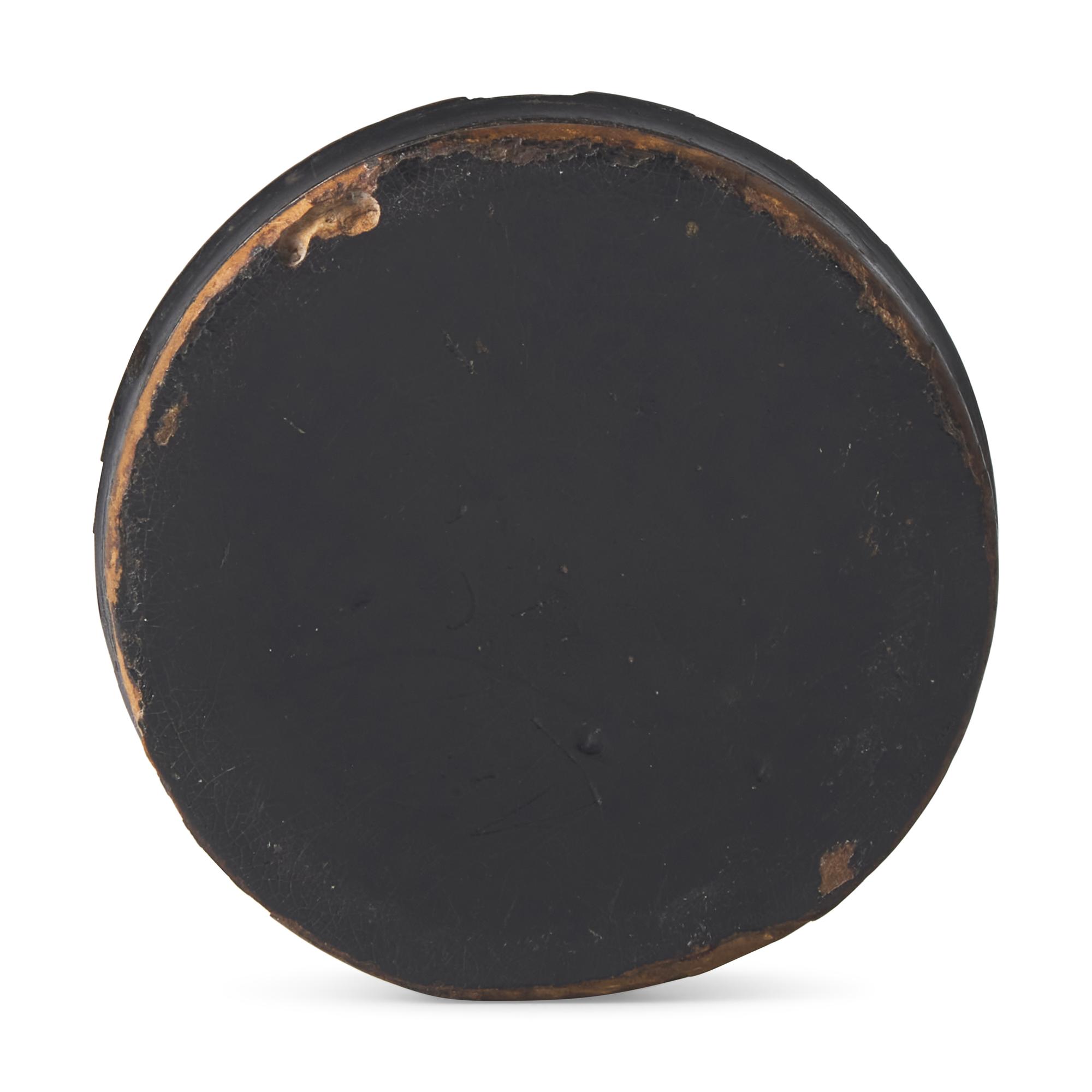 A Papier Mache Snuff Box Depicting Benjamin Franklin