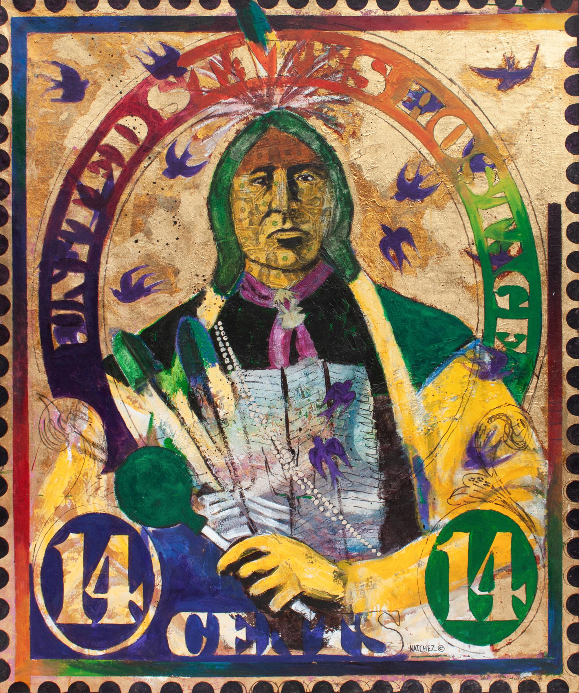 Two Hatchets on Gold Leaf