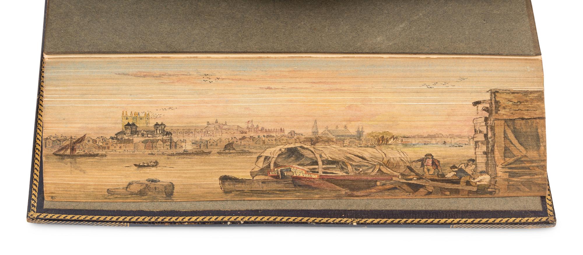 [FORE-EDGE PAINTINGS]. COWPER, William (1731-1800). Poems . London: T. Bensley for J. Johnson, 1808. 2 volumes. -- Poems... Containing his Posthumous Poetry, and a Sketch of His Life. By his Kinsman, John Johnson . London: F.C. and J. Rivington et al, 1815.