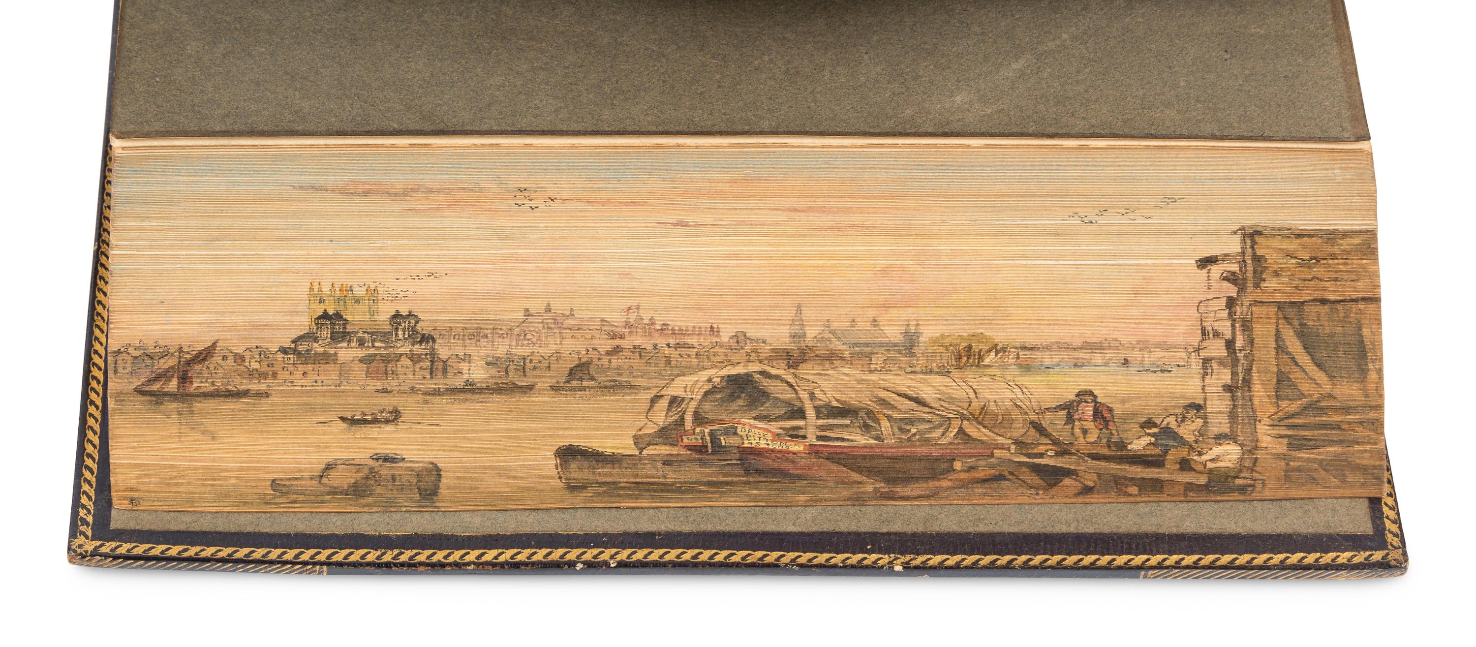 [FORE-EDGE PAINTINGS]. COWPER, William (1731-1800). Poems . London: T. Bensley for J. Johnson, 1808. 2 volumes. -- Poems... Containing his Posthumous Poetry, and a Sketch of His Life. By his Kinsman, John Johnson . London: F.C. and J. Rivington et al, 1815.