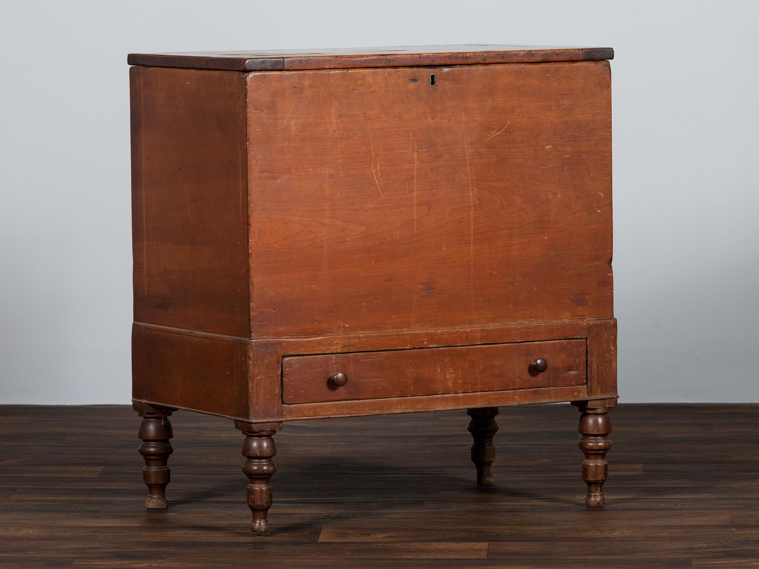 A Late Federal Cherrywood One-Drawer Sugar Chest