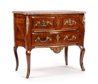 A Regence Style Gilt Bronze Mounted Commode Height 34 1/2 x width 37 1/2 x depth 20 1/2 inches. — 18TH/19TH CENTURY
