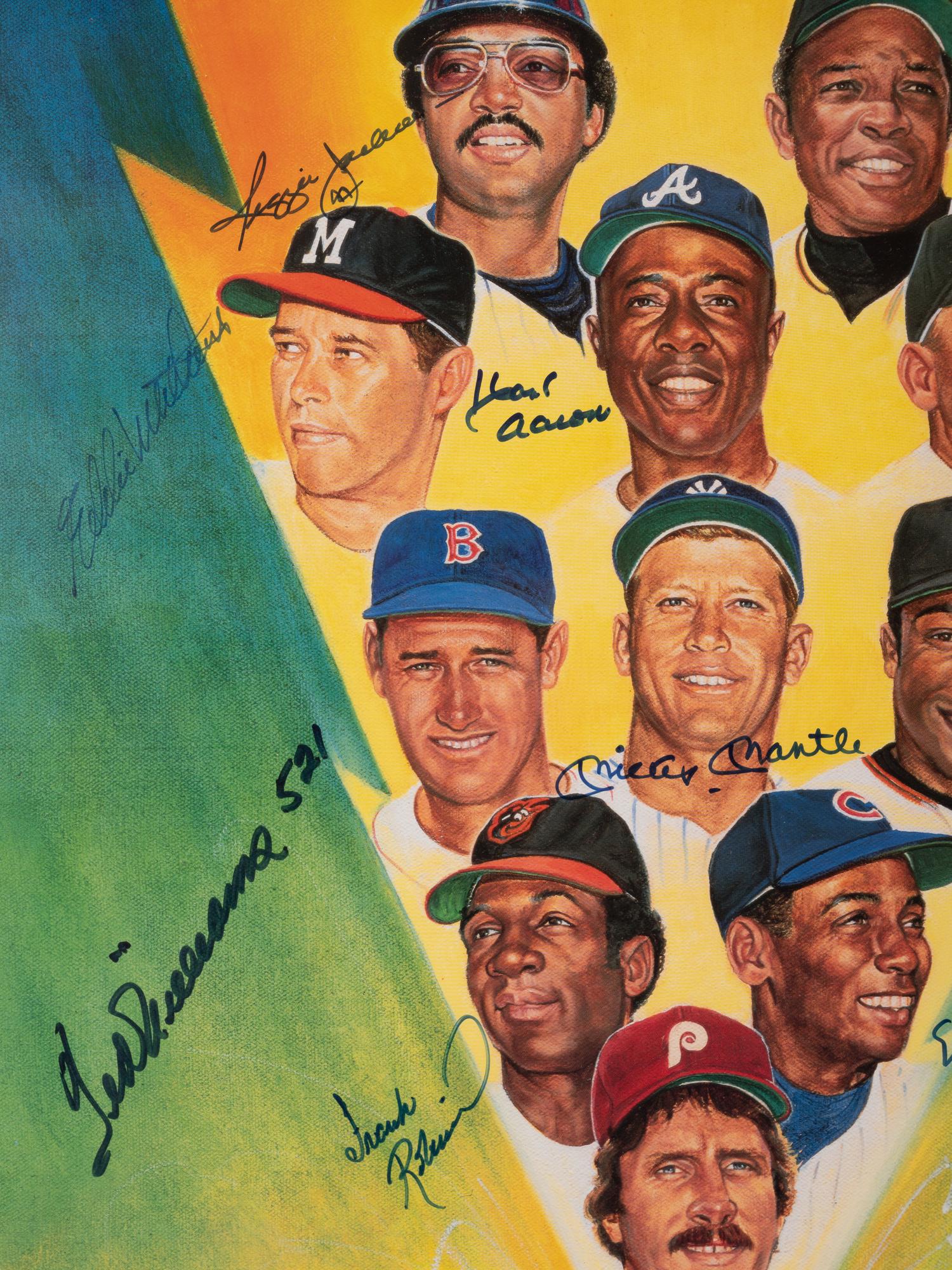 A 500 Home Run Club Signed Autograph Ron Lewis Print (Beckett Authentication Services Letter BAS Certified)