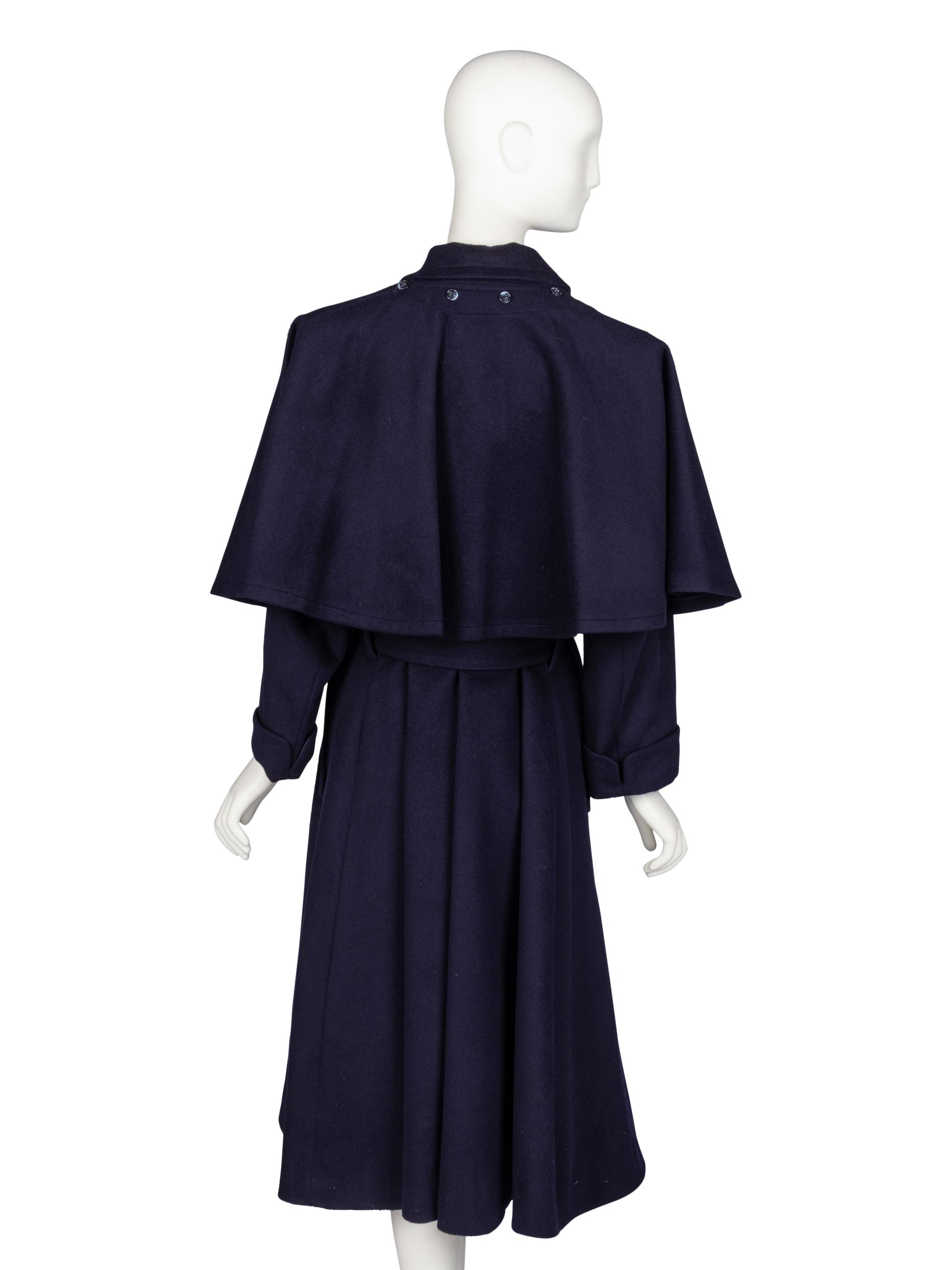 Yves Saint Laurent Rive Gauche, Wool Coat with Capelet