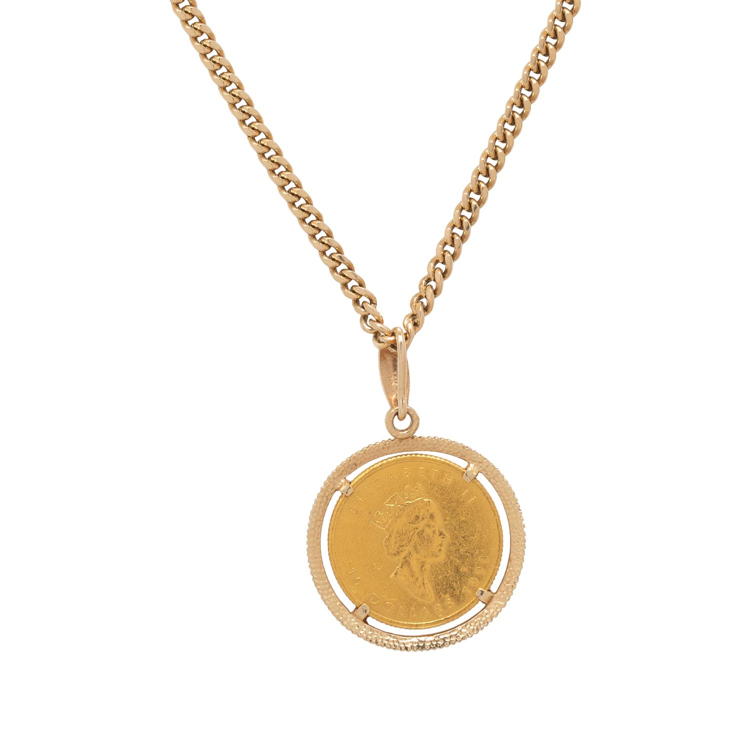 YELLOW GOLD COIN NECKLACE