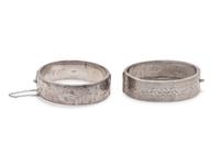 A Collection of Sterling Silver Bangle Bracelets,