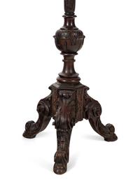 An American Carved Mahogany Floor Lamp