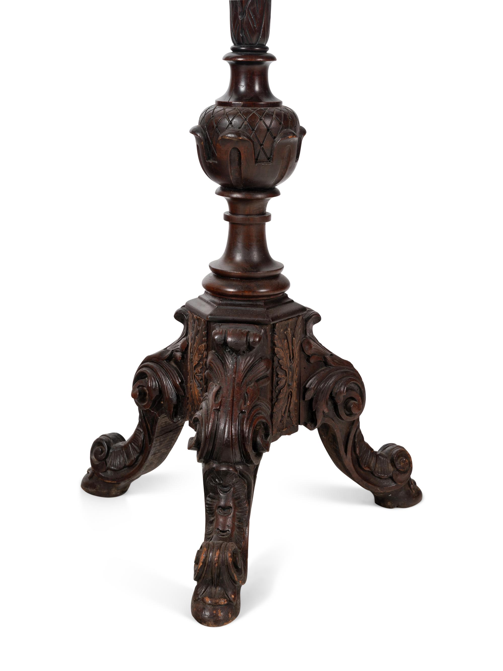 An American Carved Mahogany Floor Lamp