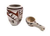 Helen Naha "Feather Woman" (1922-1993), Hopi Height of the first 3 1/2 x diameter 2 3/4 inches.