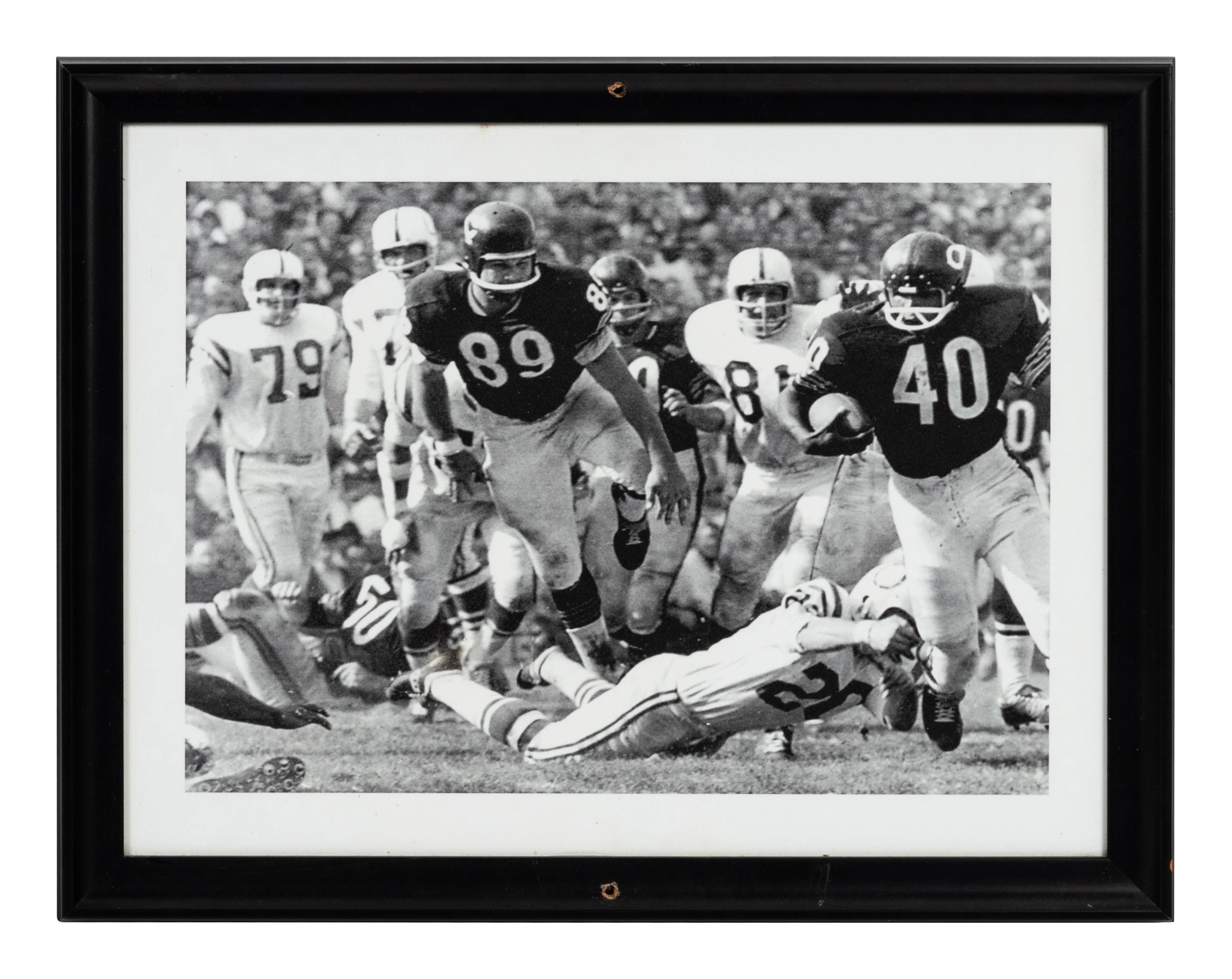 A Group of Three Photographs Depicting Gale Sayers Formerly Displayed at Mike Ditka’s Restaurant