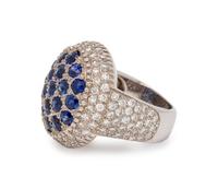 MOUAWAD, DIAMOND AND SAPPHIRE RING